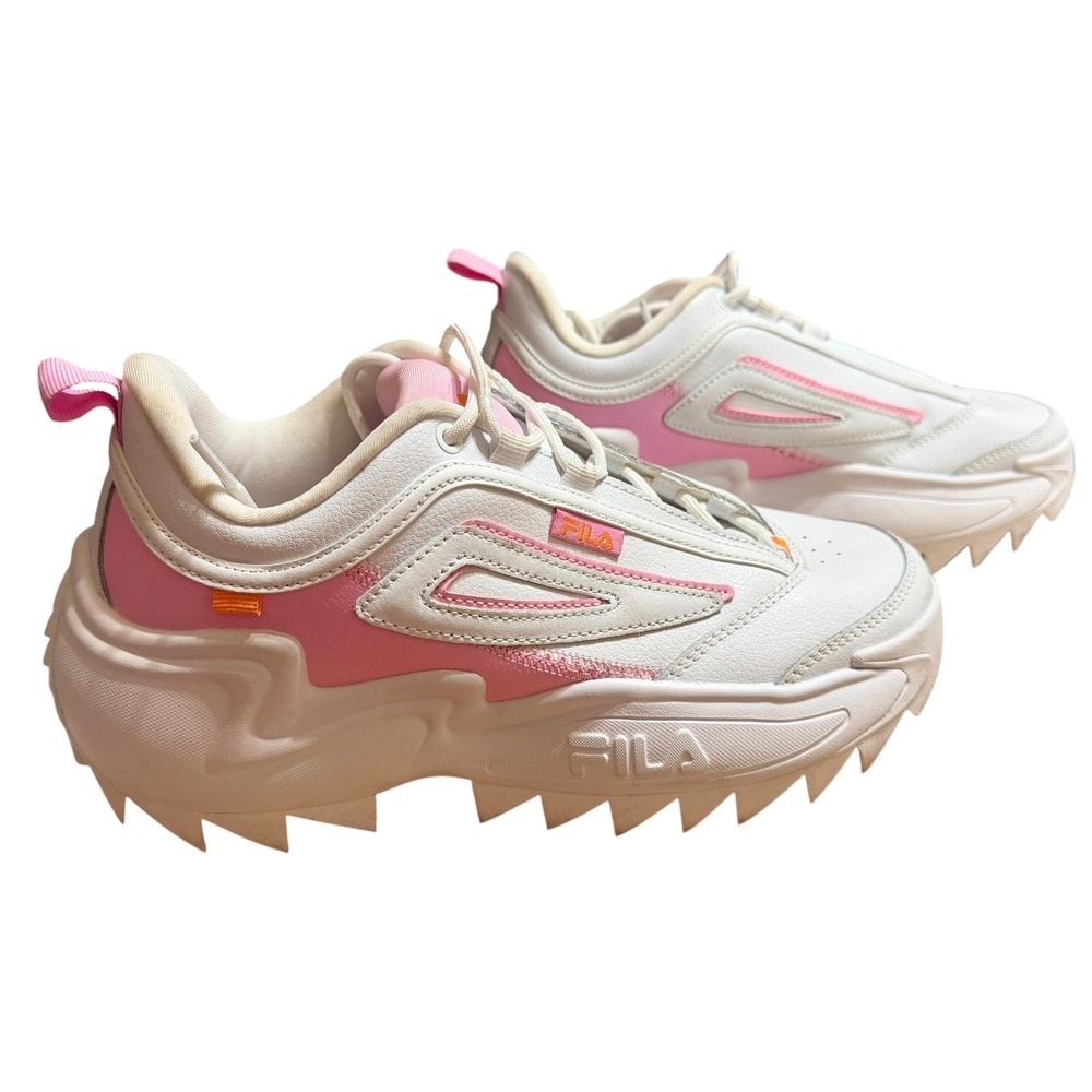 Fila Disruptor II Exp Women White Pink Chunky Sneakers 5XM02295-134 Size 8